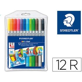 Marcador Staedtler Noris Club Dupla Ponta Caixa de 12 Cores Sortidas