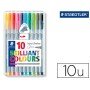 Marcador Staedtler Triplus Broadliner 338 Estojo Plastico de 10 Cores Sortidas