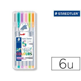 Marcador Staedtler Triplus Fineliner My Pastel Estojo de 6 Unidades Cores Sortidas