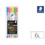 Marcador Staedtler Triplus Neon Colours Estojo de 6 Unidades Cores Sortidas