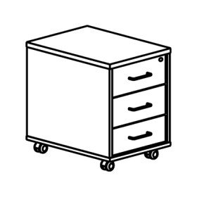 Modulo com Gavetas Rocada em Faia 58 x 50 x 59,5 Cm Modelo C