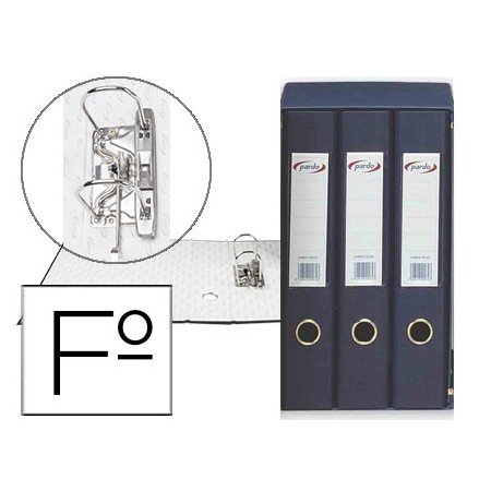 Modulo de 3 Pastas de Arquivo Pardo Folio 2 Aneis 40 Mm Azul 350X200X300 Mm