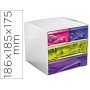Modulo de Armazenamento Cep Mycube 2 Gavetas Pequenas E 2 Gavetas Grandes Poliestireno Multicolor 186 x 185 x 175 Mm