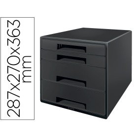 Modulo de Gavetas de Secretaria Leitz Recycle 4 Gavetas Cor Preto 287X270X363 Mm