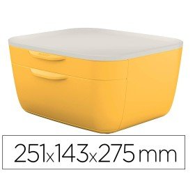 Modulo de Gavetas Para Secretaria Leitz Cosy 2 Gavetas Cor Amarelo