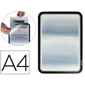 Moldura Porta-Anuncio Adesiva com Fecho Magnetico Tarifold Din A4 em Pvc Cor Preto Pack de 2 Unidades