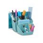 Organizador de Secretaria Cep Riviera Plastico 8 Departamentos Cor Verde Agua 143X158X93 Mm