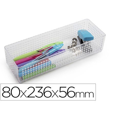 Organizador de Sobremesa Plasticforte Transparente N 3 80X236X56 Mm