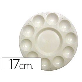 Paleta Plastico Artist Circular Con 10 Compartimentos 17Cm