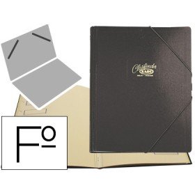 Pasta Classificadora Saro Cartao Compacto Folio com 12 Departamentos Preta