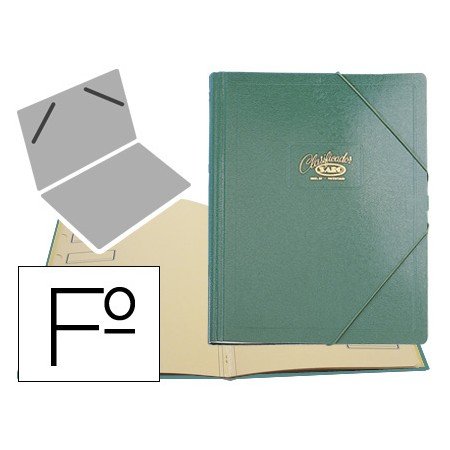 Pasta Classificadora Saro Cartao Compacto Folio com 12 Departamentos Verde