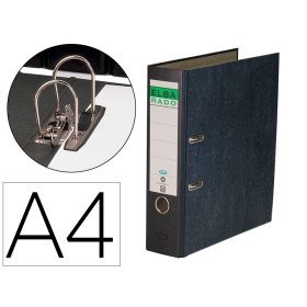 Pasta de Arquivo de Alavanca Elba Cartao Forrado Marmoreado com Rado Din A4 Lombada de 80 Mm Preto