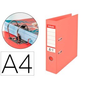 Pasta de Arquivo de Alavanca Esselte Colour Breeze Cartao Forrado Pvc Din A4 Lombada 75 Mm Cor Coral