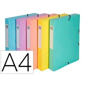 Pasta de Projetos Exacompta Aquarel Cartao Forrado Din A4 Lombada 40 Mm Cores Pastel Sortidas