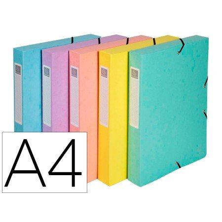 Pasta de Projetos Exacompta Aquarel Cartao Forrado Din A4 Lombada 40 Mm Cores Pastel Sortidas