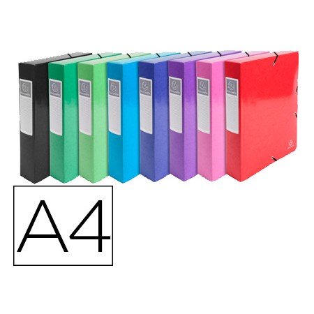 Pasta de Projetos Exacompta Iderama Cartao Lustrado Plastificado Din A4 Lombada 60 Mm Cores Sortidas