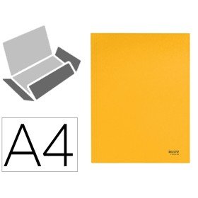 Pasta Leitz Recycle Elasticos Tres Abas Din A4 Cartao 100% Reciclavel Amarelo