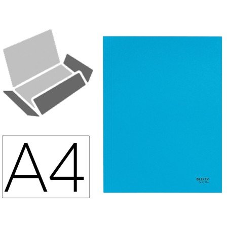 Pasta Leitz Recycle Elasticos Tres Abas Din A4 Cartao 100% Reciclavel Azul
