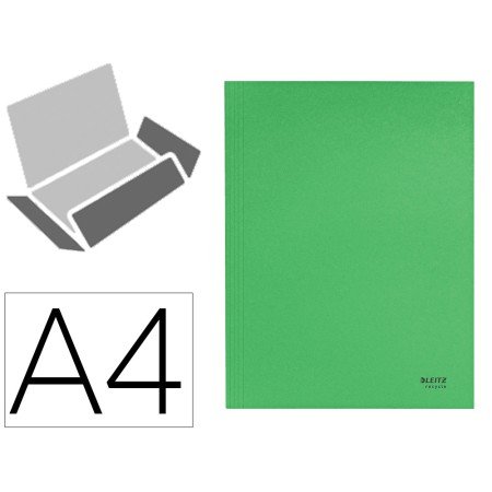 Pasta Leitz Recycle Elasticos Tres Abas Din A4 Cartao 100% Reciclavel Verde
