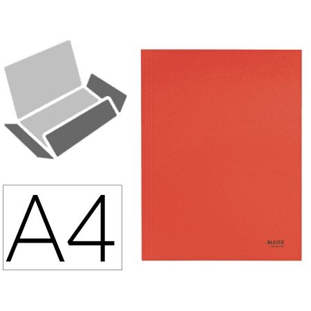 Pasta Leitz Recycle Elasticos Tres Abas Din A4 Cartao 100% Reciclavel Vermelho