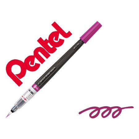 Pincel com Tinta A Base de Agua Pentel Gfl Roxo Ponta de Nylon Portatil com Tampa Recarregavel