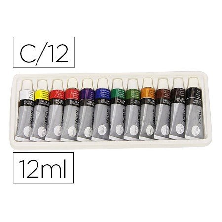 Pintura Acrilica Daler Rowney Simply Caixa de 12 Cores Sortidas Tubo de 12 Ml