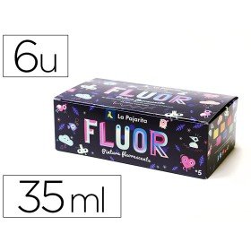 Pintura Acrilica La Pajarita Fluorescente 35 Ml Caixa de 6 Unidades Cores Sortidas