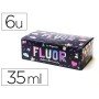 Pintura Acrilica La Pajarita Fluorescente 35 Ml Caixa de 6 Unidades Cores Sortidas