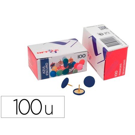 Pioneses Lismania Office Cor Azul Caixa de 100 Unidades