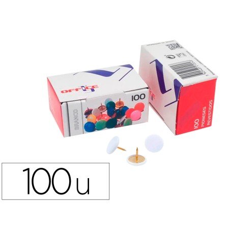 Pioneses Lismania Office Cor Branco Caixa de 100 Unidades