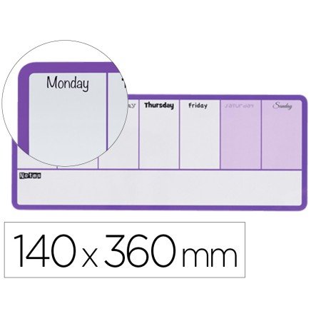 Planificador Semanal Nobo Magnetico Cor Violeta 140X360 Mm