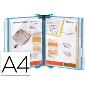 Porta Catalogo de Parede Polipropileno Tarifold com 10 Bolsas Din A4 Cor Azul