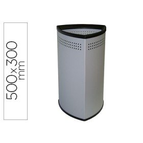 Porta Guarda Chuvas Metalico Sie Triangular 50X30 Cm Cinza Aro Inferior Pvc Preto