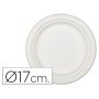 Prato de Fibra Natural Nupik Biodegradavel Branco 17 Cm de Diametro Apto Microondas Pack de 50 Unidades