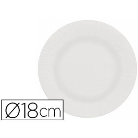 Prato Papel Reciclavel Branco 18 Cm Pack 100 Unidades