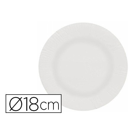 Prato Papel Reciclavel Branco 18 Cm Pack 100 Unidades