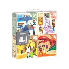 Puzzle Mideer 4 em 1 Museu 54/70/88/117 Pecas