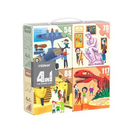 Puzzle Mideer 4 em 1 Museu 54/70/88/117 Pecas