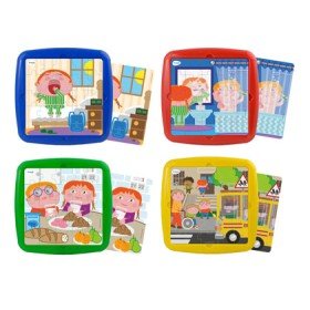 Puzzle Miniland Habito Diarios Set de 4 Unidades 25 Peças