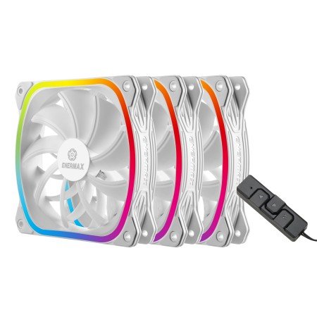 Ventoinha para jogos enermax squa rgb branco 120mm pacote com 3