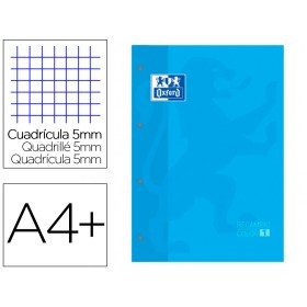 Recarga Cor 1 Oxford Din A4+ 80 Folhas 90 Gr Quadricula 5 Mm 4 Furos Cor Turquesa