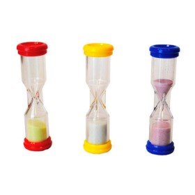 Relogio de Areia Henbea Plastico Resistente Marca de 1 A 3 Minutos 10X3 Cm