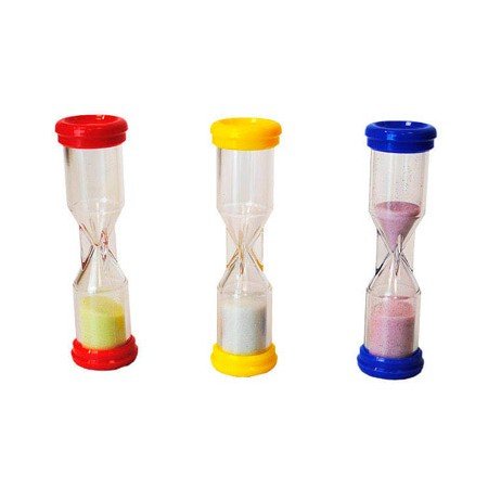 Relogio de Areia Henbea Plastico Resistente Marca de 1 A 3 Minutos 10X3 Cm