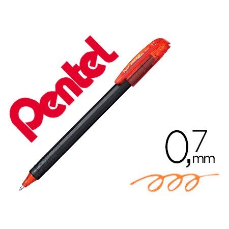 Roller Pentel Bl417 Energel Makkuro Ponta 0,7 Mm Cor Laranja