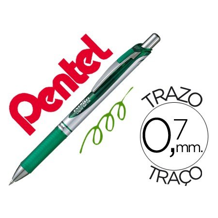 Roller Pentel Bl77 0,7 Mm Energel Rectractil Verde