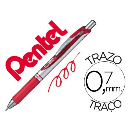 Roller Pentel Bl77 0,7 Mm Energel Rectractil Vermelho