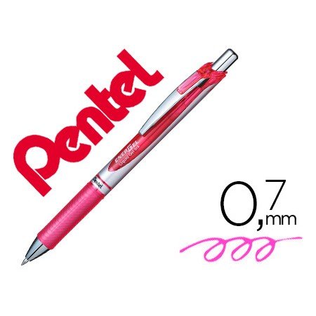 Roller Pentel Bl77 0,7 Mm Energel Retratil Rosa