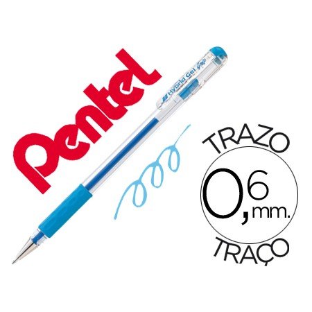 Roller Pentel K116 Gel Grip Azul Claro