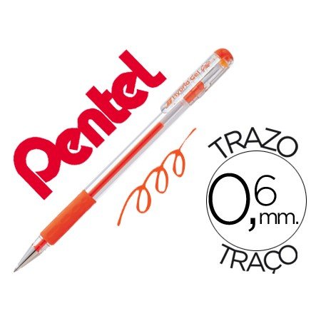 Roller Pentel K116 Gel Grip Laranja