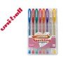 Roller Uni Ball Um-120 Sign0 0,7 Mm Tinta Gel Estojo de 8 Cores com Purpurina